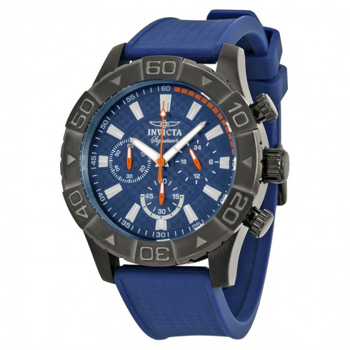 Invicta Signature II Chronograph Blue Dial Blue Polyurethane Strap Men's Watch 7497 watches