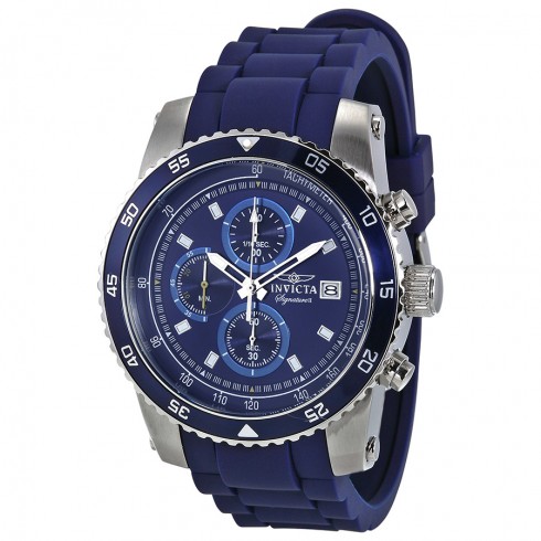 Invicta Signature II Chronograph Blue Dial Blue Rubber Men's Watch 7453 watches