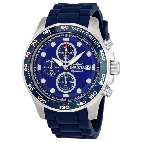 Invicta Signature II Chronograph Blue Dial Blue Rubber Strap Men's Watch 7372 watches