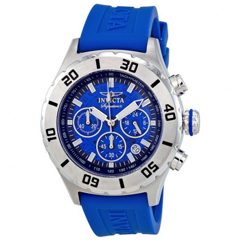 Invicta Signature II Chronograph Blue Dial Exhibition Back Men's Watch 7378 watches