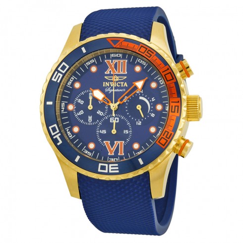 Invicta Signature II Chronograph Blue Dial Gold-tone PVD Men's Watch 7503 watches