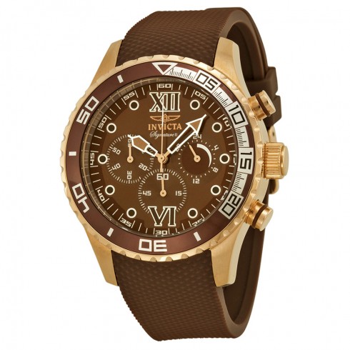 Invicta Signature II Chronograph Brown Dial Brown Polyurethane Men's Watch 7505 watches