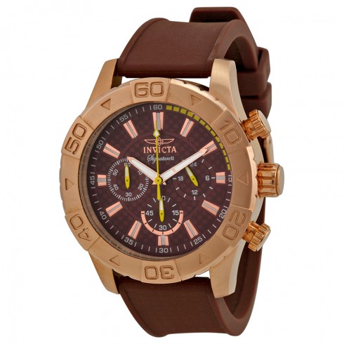 Invicta Signature II Chronograph Brown Dial Brown Polyurethane Strap Men's Watch 7496 watches
