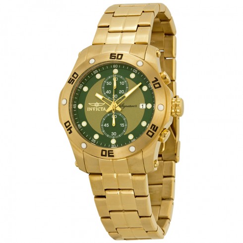 Invicta Signature II Chronograph Green/Gold-tone Dial Men's Watch 7385 watches