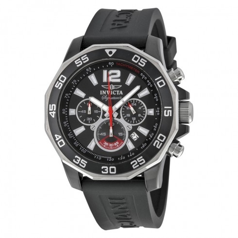 Invicta Signature II Chronograph Nautical Black Dial Black Rubber Men's Watch 7433 watches