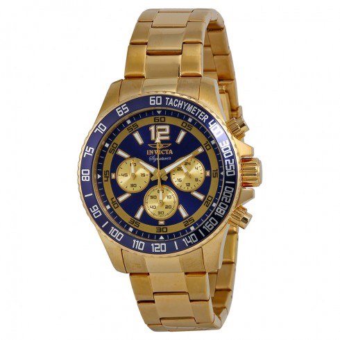 Invicta Signature II Chronograph Navy Dial Gold-Plated Stainless Steel Men's Watch 7410 watches