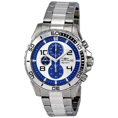 Invicta Signature II Chronograph Silver and Blue Dial Stianless Steel Men's Watch 7389 watches