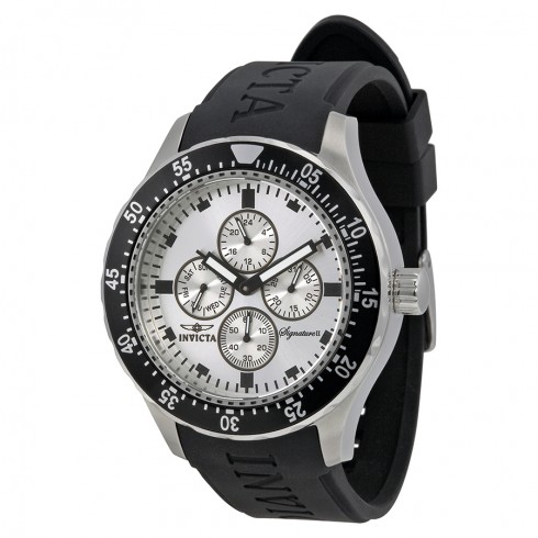 Replica Invicta Signature II Silver Dial Stainless Steel Black Rubber Men's Watch 7400 Watch