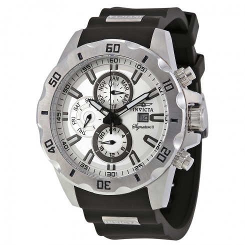 Invicta Signature II Silver-tone Dial GMT Stainless Steel Men's Watch 7480 watches