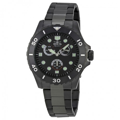 Invicta Signature Pro Diver Chronograph Black Dial Black Ion-plated Men's Watch 7052 watches