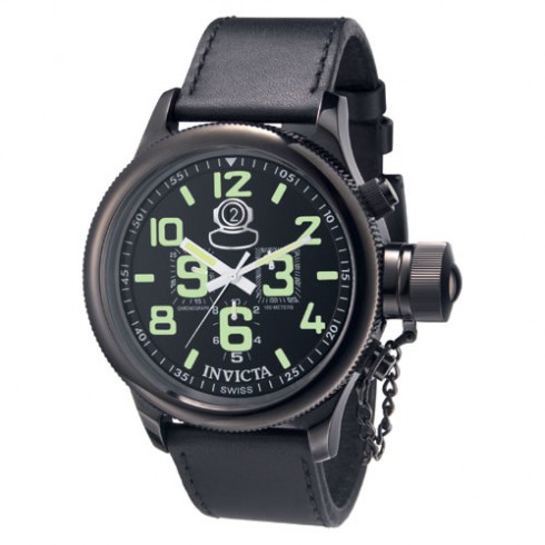 Invicta Signature Russian Diver Black Dial Black Leather Men's Watch 7182 watches