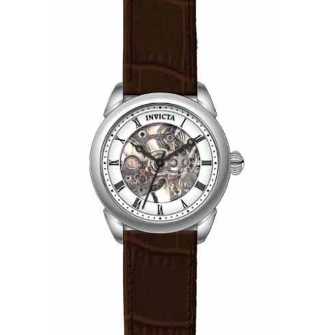 Invicta Specailty Mechaniical White Skeleton Dial Ladies Black Leather Ladies Watch 17196 watches