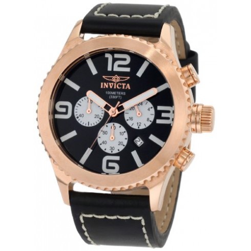 Invicta Speciality Black Dial Leather Quartz Men's Chrono Watch 1429 watches
