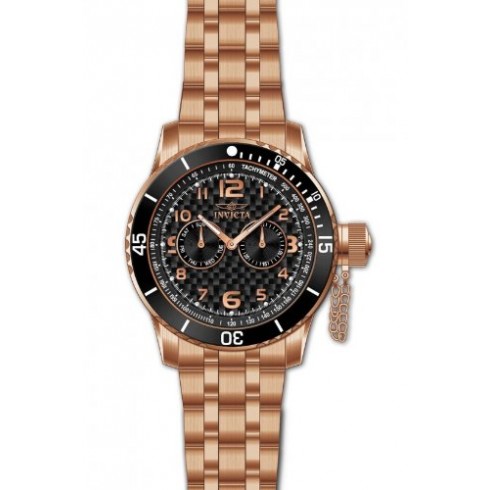 Invicta Specialty Black Carbon Fiber Dial 18k Rose Gold Ion-plated Men's Watch 14889 watches