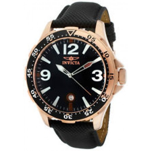 Invicta Specialty Black Dial Rose Gold-Tone Stainless Steel Men's Watch 12124 watches