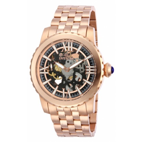 Invicta Specialty Black Skeletal Dial Rose Gold-tone Ion Plated Stainless Steel Men's Watch 14553 watches