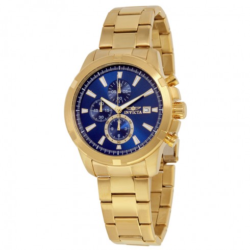 Invicta Specialty Chronograh Blue Dial Gold Ion-plated Men's Watch 19223 watches