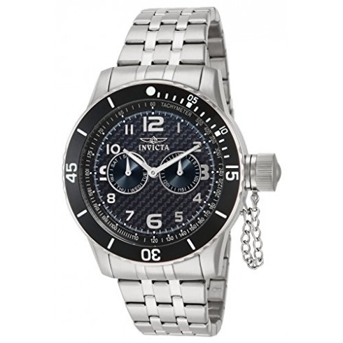 Invicta Specialty Chronograph Black Carbon Fiber Dial Stainless Steel Men's Watch 14886 watches