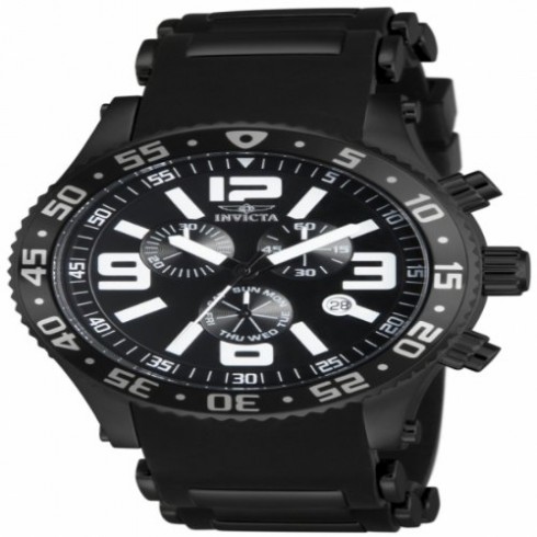Invicta Specialty Chronograph Black Dial Black Rubber Men's Watch 12144 watches