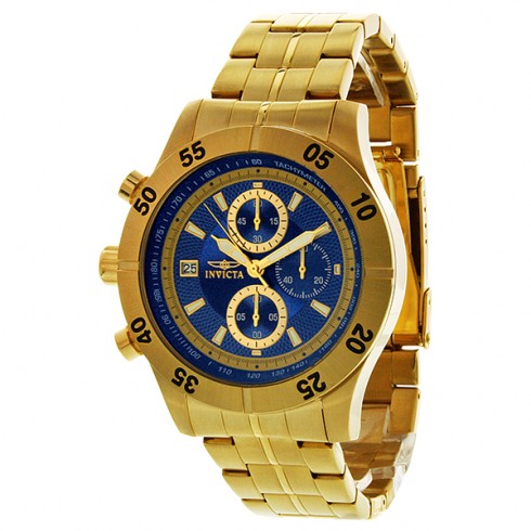 Invicta Specialty Chronograph Blue Dial Gold-plated Steel Men's Watch 11276 watches