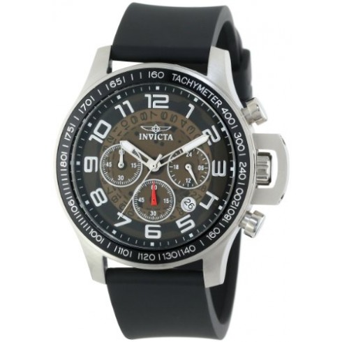 Invicta Specialty Chronograph Brown Translucent Dial Black Polyurethane Men's Watch 13803 watches