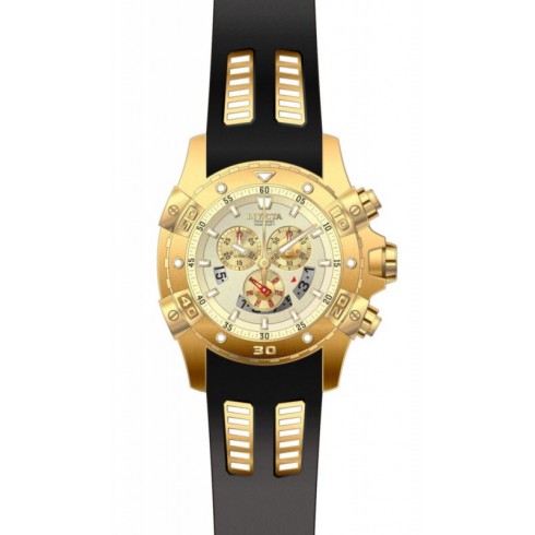 Invicta Specialty Chronograph Gold Dial Black Rubber Men's Watch 15858 watches