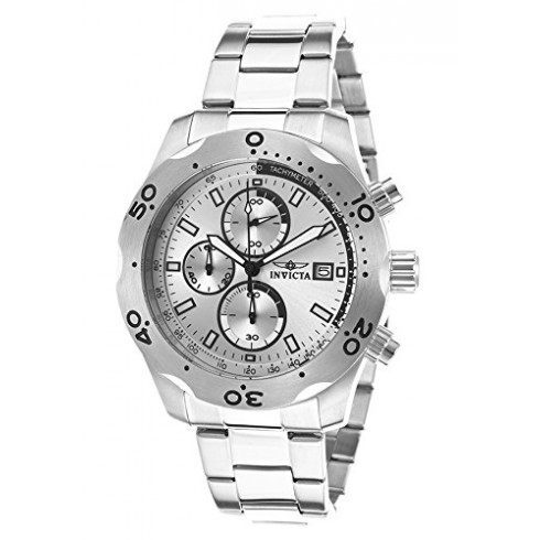 Invicta Specialty Chronograph Silver and Black Dial Gunmetal Ion-plated Men's Watch 17747 watches