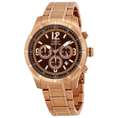 Invicta Specialty Classic Chronograph Brown Dial Rose Gold-tone Men's Watch 11378 watches