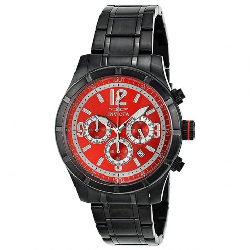 Invicta Specialty Classic Chronograph Red Dial Black PVD Men's Watch 11381 watches