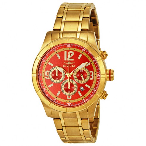 Invicta Specialty Classic Chronograph Red Dial Gold-tone Men's Watch 11376 watches