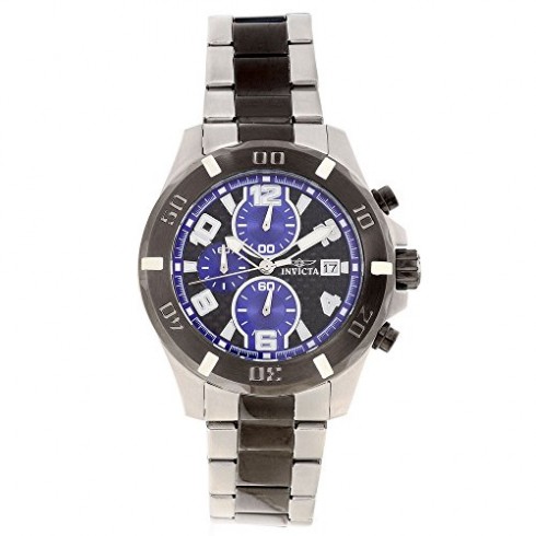 Invicta Specialty Dyno Chronograph Black and Blue Carbon Fiber Dial Two-tone Men's Watch 18051 watches