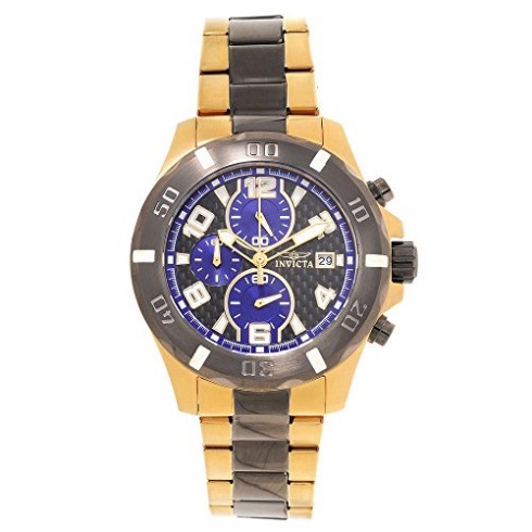 Invicta Specialty Dyno Chronograph Black and Blue Carbon Fiber Dial Two-tone Men's Watch 18054 watches