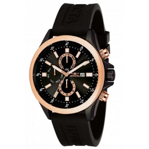 Invicta Specialty GMT Black Dial Rose Gold-Tone Stainless Steel Men's Watch 1842 watches