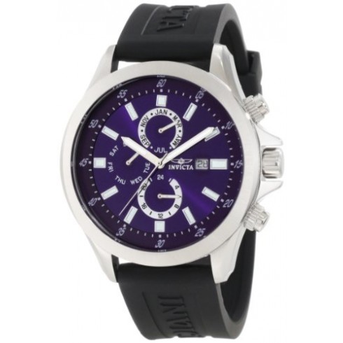 Invicta Specialty GMT Blue Dial Stainless Steel Black Rubber Men's Watch 1837 watches