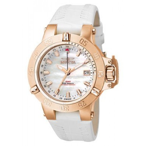 Invicta Specialty GMT Mother of Pearl Dial Rose Gold-Tone Stainless Steel Ladies Watch F0032 watches