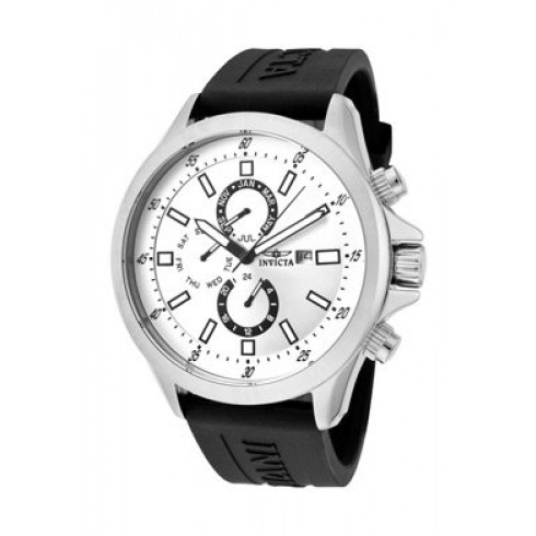 Invicta Specialty GMT White Dial Stainless Steel Black Rubber Men's Watch 1836 watches