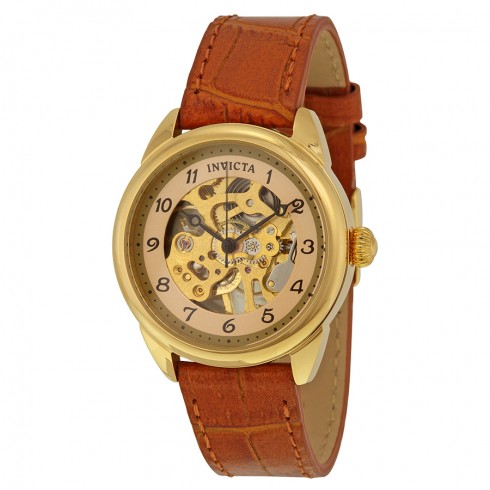 Invicta Specialty Mechanical Skeleton Dial Light Brown Leather Ladies Watch 17199 watches