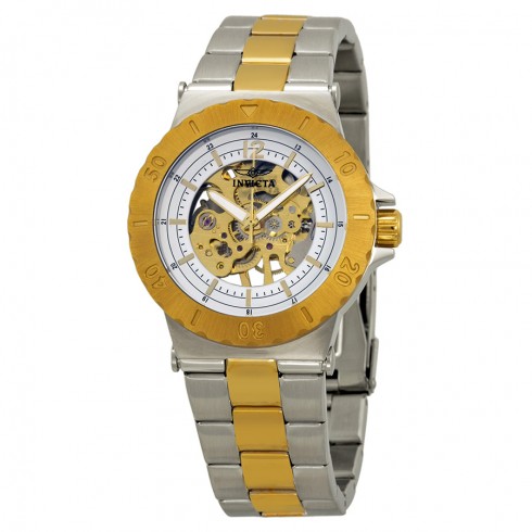Invicta Specialty Mechanical White Skeletal Dial Two-tone Ladies Watch 17249 watches