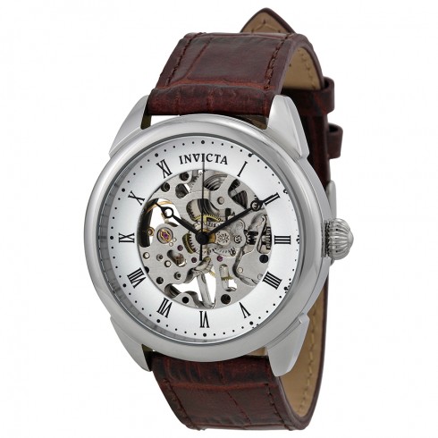 Invicta Specialty Mechanical White Skeleton Dial Light Brown Leather Men's Watch 17185 watches