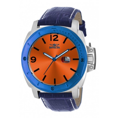 Invicta Specialty Orange Dial Blue Leather Men's Casual Watch 18837 watches