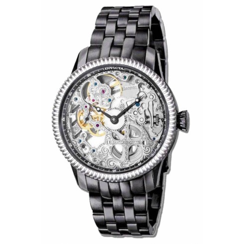 Invicta Specialty Silver Skeletal Dial Gunmetal Ion-plated Men's Watch 80015 watches