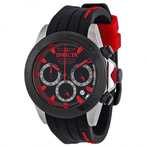 Invicta Speedway Chronograph Black Dial Black Silicone Men's Watch 17190 watches