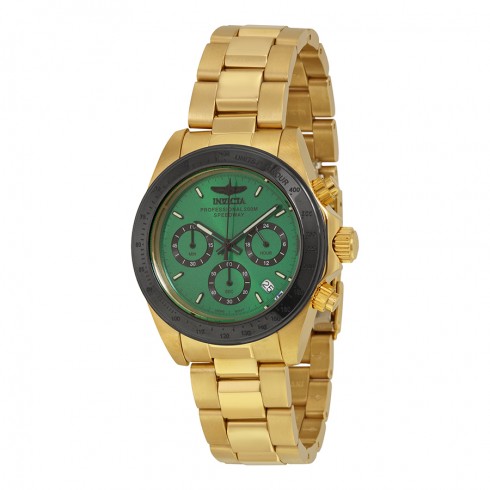 Invicta Speedway Chronograph Green Dial Gold-tone Men's Watch 17315 watches