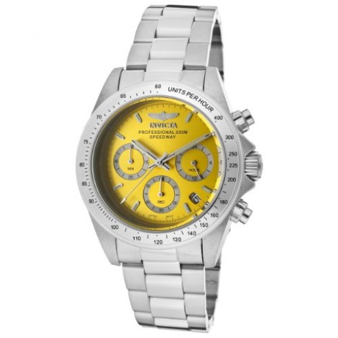 Invicta Speedway Chronograph Yellow Dial Stainless Steel Men's Watch 14383 watches