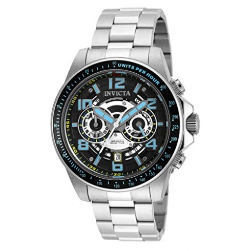 Invicta Speedway Dual Time Black Skeleton Dial Stainless Steel Men's Watch 19283 watches