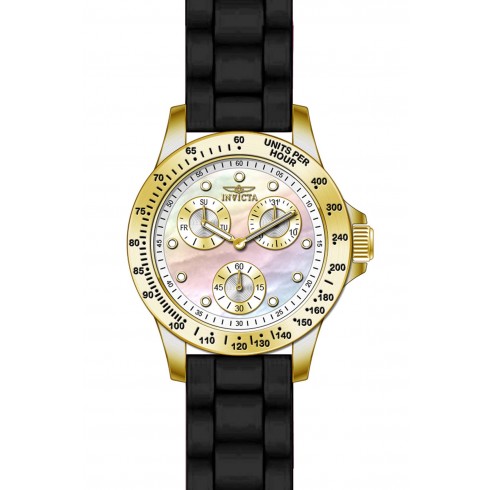 Invicta Speedway Multi-Function Mother of Pearl Dial Black Silicone Ladies Watch 21972 watches