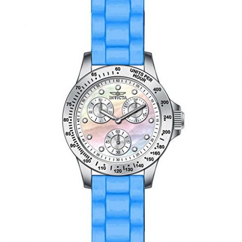 Invicta Speedway Multi-Function Mother of Pearl Dial Blue Silicone Ladies Watch 21970 watches