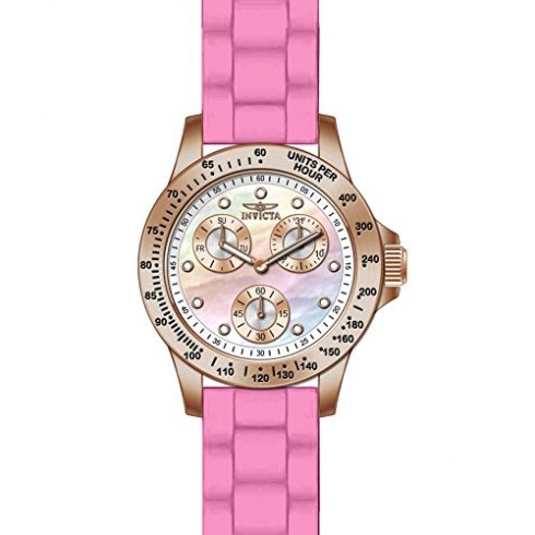 Invicta Speedway Multi-Function Mother of Pearl Dial Pink Silicone Ladies Watch 21993 watches