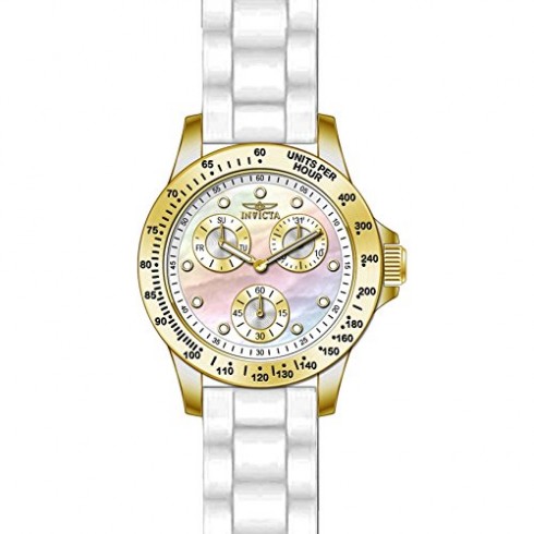 Invicta Speedway Multi-Function Mother of Pearl Dial White Silicone Ladies Watch 21985 watches