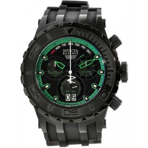 Invicta Subaqua Chronograph Black and Green Dial Black Rubber Men's Watch 12345 watches